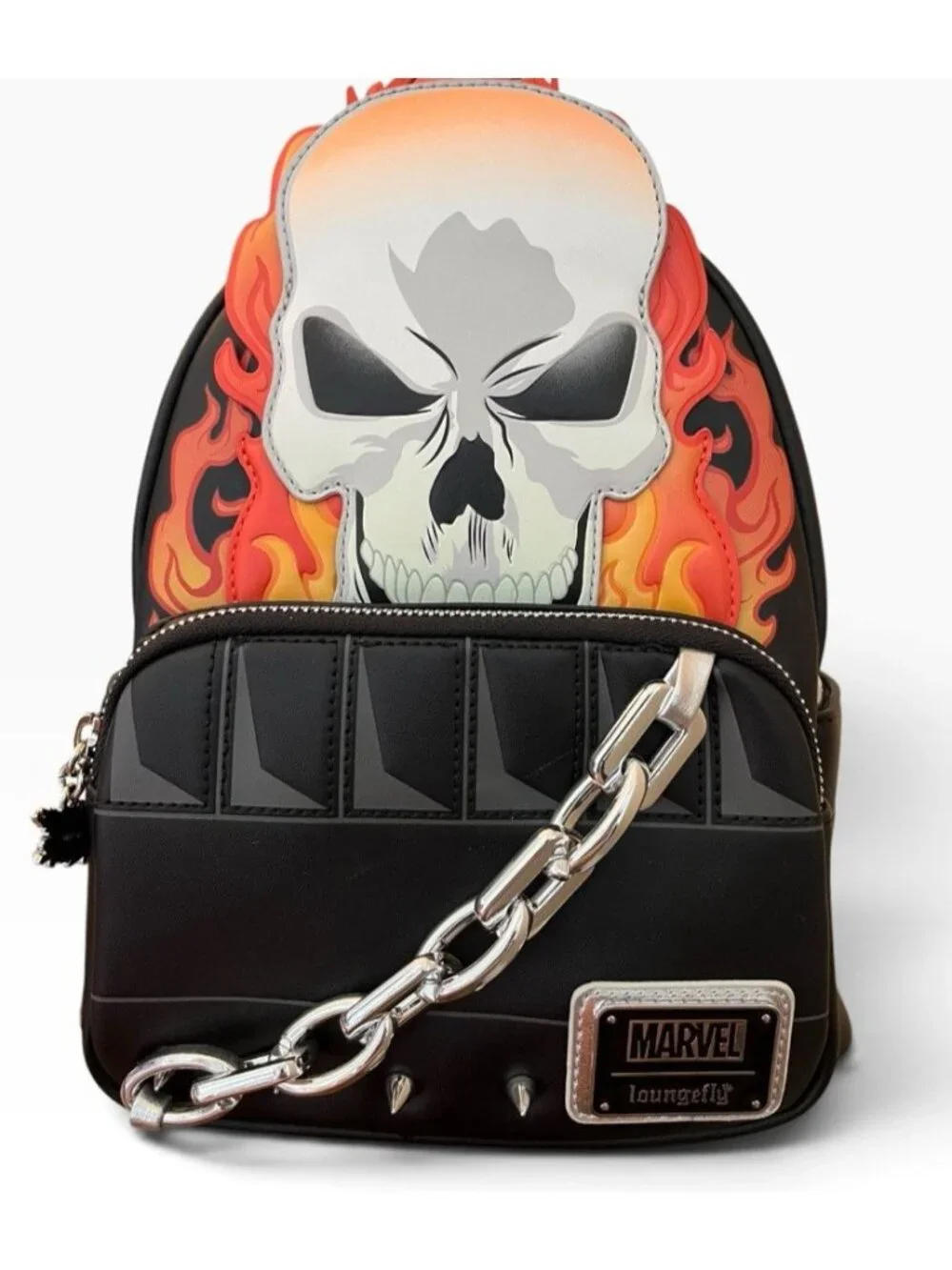 Loungefly Marvel Ghost Rider Glow in the Dark Cosplay Mini Backpack Skeleton NWT